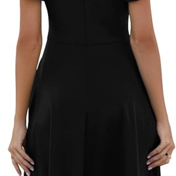 HELYO Women's Semi-Formal Ruffle Sleeves V-Back Cocktail Medium - Picture 2 of 7